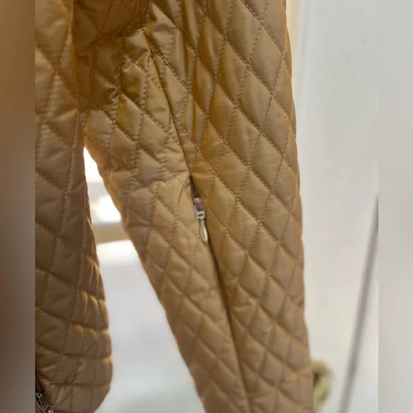 Metropolis Couloir Quilted Gold Parka w Real Fur Hood- Sz 8 - Picture 4 of 8
